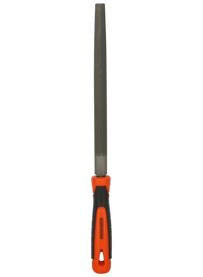 BLACK+DECKER BDHT22146 Steel 200mm 2nd Cut Half Round File (Orange) - Image 1